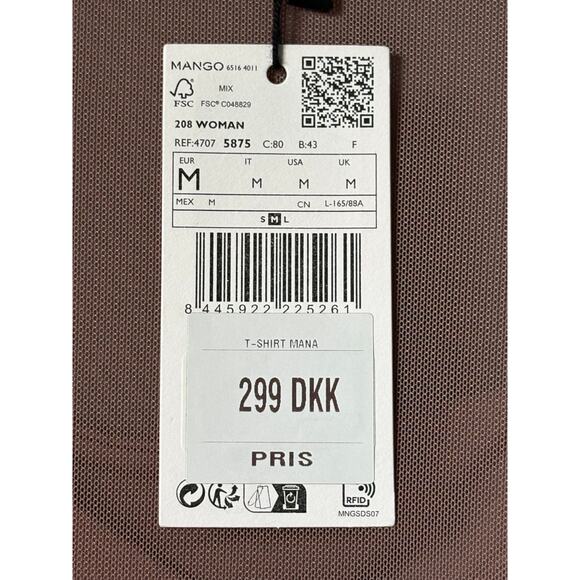 Mango Sheer Mesh T-Shirt – Mauve Brown, Size M, NWT - Picture 3 of 6